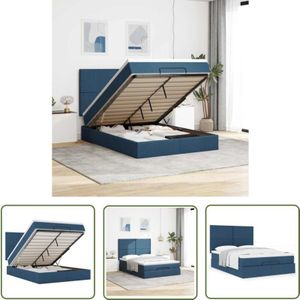 VidaXL Ottoman-Bett mit Matratze Blau 140x200 cm Stoff