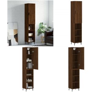 Vidaxl - Highboard Braun Eichen-Optik 34,5x34x180 cm Holzwerkstoff - Sideboard - Hochschrank - Wohnraumgestaltung - Eiche Dekor - Holzwerkstoff