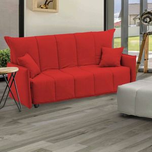 Schlafsofa Dabali, 2-Sitzer-Sofa, 100% Made in Italy, Wohnzimmersofa mit Trolley-Öffnung, aus gepolstertem Stoff, mit Standard-Armlehnen, Cm