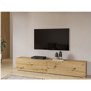 TV-Möbel 180cm Kollektion eva. Farbe Eiche und Schwarz.