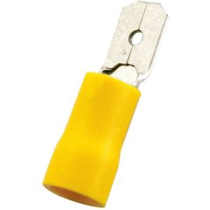 Electro Dh - Packung mit 100 Stück Isolierte Faston-Steckklemmen für Kabel 0,5-1,5 mm² 6,35 mm Farbe Rot Hülse 10.914/6.3/R 8430552103003