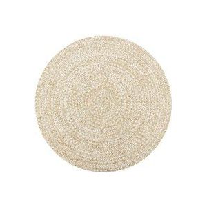 Bonnevie - Teppich,Wohnzimmer Teppiche,Fußmatte Handgefertigt Jute Weiß und Natur 90 cm VESS109013