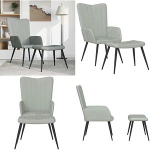 Vidaxl - Relaxsessel mit Hocker Hellgrau Samt - Samtsofa - Lounge Chair - Beistelltisch - Grau Sofa - Gemütlicher Sessel - Home & Living