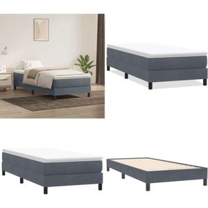 Vidaxl - Boxspringbett ohne Matratze Dunkelgrau 90x220 cm Samt
