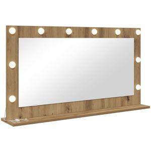 Vidaxl - Kosmetikspiegel Artisan Eiche Holz und Glas 100 x 55 cm