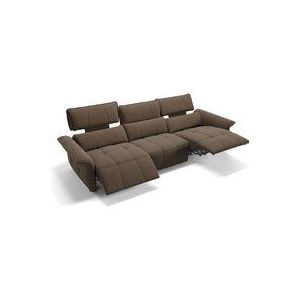 Sofanella - Stoff 3-Sitzer xxl adria Hellbraun s: 242 Breite x 101 Tiefe - Hellbraun
