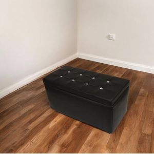 Talamo Italia Aufbewahrungshocker aus Kunstleder, Farbe schwarz, Maße 90 x 45 x 45 cm
