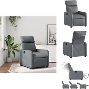 Relaxsessel Grau Kunstleder - Komfortsessel - Relaxsessel - Lounge Chair - Fernsehsessel - Lederlook