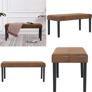 Vidaxl - Sitzbank 106 cm Braun Wildleder-Optik - Sitzbank - Wildleder Optik - Wohnzimmer Dekoration - Holzrahmen - Polsterung - Home & Living