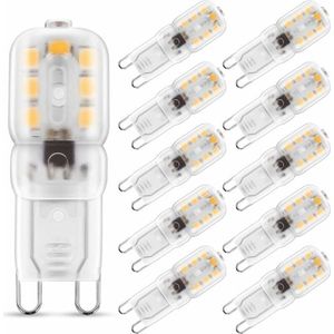 KZQ - G9-LED-Lampe, 2 w, warmweiß 3000 k, entspricht 25 w Halogenlampe, 230 v ac, 180 lm, 360° breite Abstrahlung, G9-Sockel, 10er-Pack