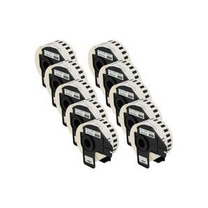 10x Rolle Etiketten Aufkleber kompatibel mit Brother P-Touch QL-1050, QL-1050N, QL-1060, QL-1060N, QL-500, QL-500A, QL-500BS Ersatz für Brother
