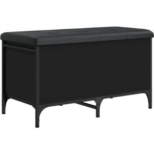 Vidaxl - Sitzbank mit Stauraum Schwarz 82x42x45 cm Holzwerkstoff