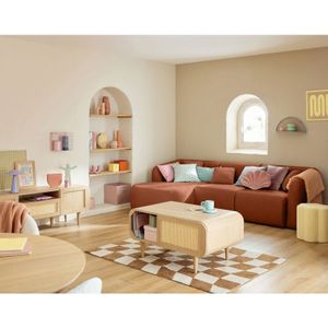 Lisa Design - Ikare - 4-sitzer modulares ecksofa links - aus stoff - terrakotta