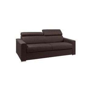 Vente-unique - Schlafsofa 4-Sitzer - Liegefläche mit Lattenrost: 160 cm - Matratzenhöhe: 14 cm - Stoff - Braun - vizir