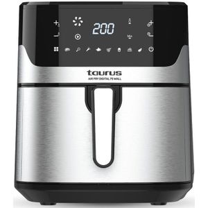 Air Fry Digital 7S Wall Single 6,5 l Freistehend 1600 w Heißluftfritteuse Schwarz, Edelstahl - Taurus