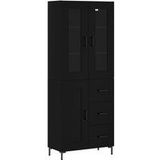 Highboard Schwarz 69,5x34x180 cm Holzwerkstoff Vidaxl