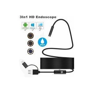 3in1 Android USB Typ-C Endoskop Inspektion 7mm Kamera 6 LED HD Kamera