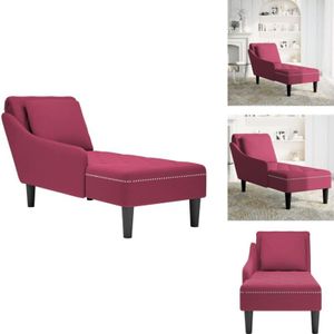 Vidaxl - Chaiselongue mit Kissen und Rechter Armlehne Weinrot Samt - Chaiselongue - Chaiselongues - Recamiere - Lounge