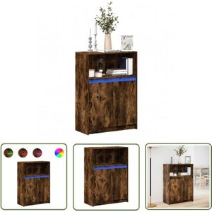 VidaXL Sideboard mit led Räuchereiche 72x34x100 cm Holzwerkstoff