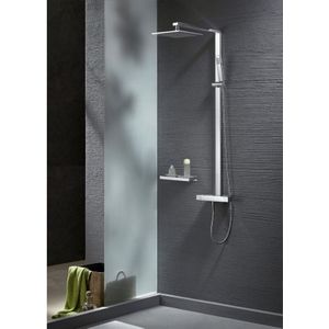 Design Duschsäule Bernstein NT6705C mit Thermostat inkl. Duschschlauch und Handbrause Duschkopf 30x30cm