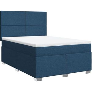 Vidaxl - Boxspringbett mit Matratze Blau 160x200 cm Stoff
