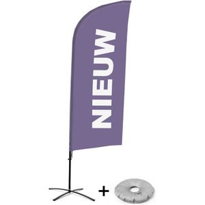 Showdown Displays - Beachflag Alu Wind Komplett-Set Neu Lila Niederländisch Kreuzständer