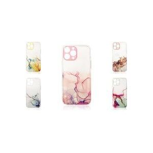 Design 'Marble' Case Handy-Hülle Cover mit Marmormuster Kameraschutz kompatibel mit iPhone 13 Pro Pink
