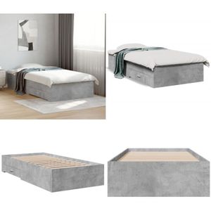 Vidaxl - Bettgestell mit Schubladen Betongrau 90x200 cm Holzwerkstoff - Bettesrahmen - Holzbett - Doppelbett - Bettkasten - Schrankbett - Home &