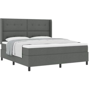 Boxspringbett mit Matratze Dunkelgrau 180x200 cm Stoff vidaXL