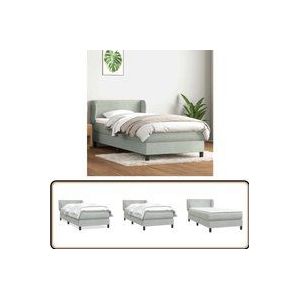 Vidaxl - Boxspringbett mit Matratze Hellgrau 90x220 cm Samt