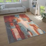 Paco Home - Teppich Wohnzimmer Schlafzimmer Kurzflor Modern Abstraktes Vintage Muster 160x220 cm, Bunt 4