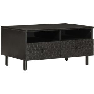 Couchtisch Schwarz 80x54x40 cm Massivholz Mango Vidaxl