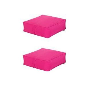 Dickes Bodenkissen, 60x60x20 cm Gartenplattenkissen, Wasserabweisendes Kissen für drinnen und draußen mit Bohnenfüllung - Rosa 2er-Pack - Ready