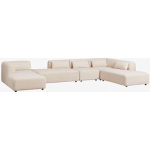 Sklum - 5-teiliges modulares Chaiselongue-Sofa links von Fogler mit Doppel-Chaise