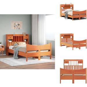 Vidaxl - Massivholzbett ohne Matratze Wachsbraun 120x190 cm Kiefernholz - Bettrahmen - Bettgestell - Bett - Doppelbett