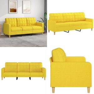 Vidaxl - 3-Sitzer-Sofa Hellgelb 180 cm Stoff - 3-Sitzer-Sofa - Couch - Wohnzimmersofa - Hellgelb - Modernes Sofa - Home & Living
