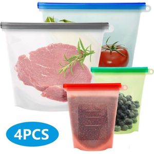 Wiederverwendbare Silikon-Lebensmittelbeutel, Silikon-Kochbeutel, Küchenaufbewahrungsbeutel für Obst, Gemüse, Fleisch, Snacks