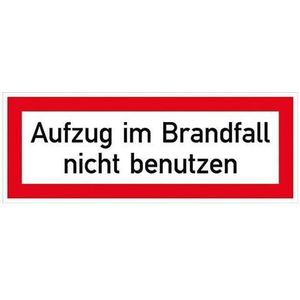 Brandschutzschild Folie B148xH52 mm Aufzug im Brandfall n.b. langnachleuchtend