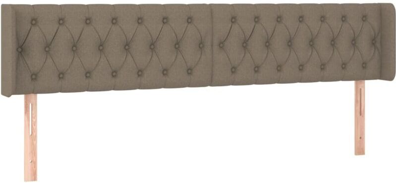 Kopfteil mit Ohren Taupe 203x16x78/88 cm Stoff vidaXL