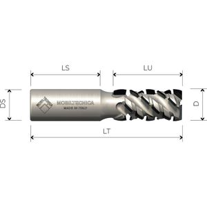 Mtec034.28 - Spindelfräse Aus Diamant Z2+2, Axial 45° Körper Aus Stahl Pkd H4,5 Mm - Mobiltecnica .28d22 Lu 35 Ds25 Lt100 Z(2+2)(14+1dia) Ax45° Li