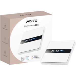 Aqara - Switch with Display V1 eu (4 Elemente 2 Kanäle mit Neutral), Smart Switch mit lcd Display, Compatible with Apple Home, Alexa and Google Home,