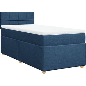 Boxspringbett mit Matratze Blau 90x190 cm Stoff Vidaxl