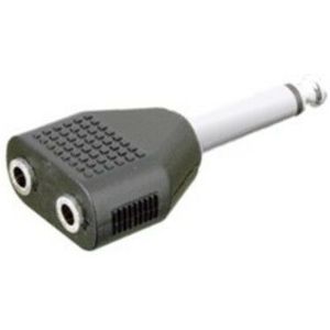 Adapter JACK 6,3 männlich Mono auf 2 JACK 3,5 weiblich Mono 13.380