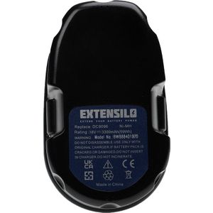 Extensilo - 2x Akku kompatibel mit Dewalt DC527 FlashLight, DC520KA, DC515K, DC515B, DC515N Elektrowerkzeug (3300 mAh, NiMH, 18 v)