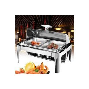Gojoy - WarmhaltebehäLter Rolldeckel WäRmebehäLter Chafing Dish SpeisenwäRmer Edelstahl Set Profi SpeisewäRmer Buffet-Set Mit Roll-Top Ideal FüR