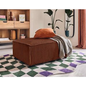 Stella - pouf - aus grob geripptem cord - terrakotta