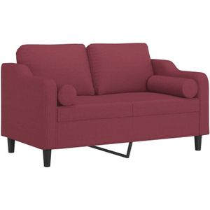 Vidaxl - 2-Sitzer-Sofa mit Zierkissen Weinrot 120 cm Stoff