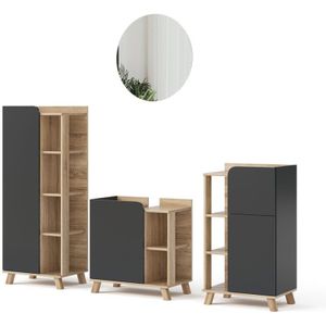 Badmöbel-Set Karen, Anthrazit, 4 Teile Vicco