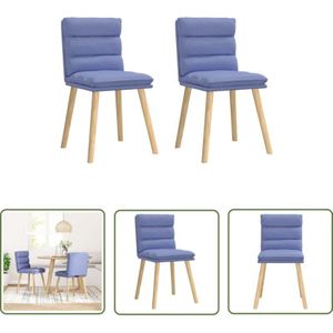 VidaXL Esszimmerstühle 2 Stk. Jeansblau Stoff