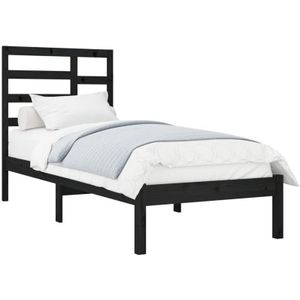 Massivholzbett ohne Matratze Schwarz 75x190 cm Vidaxl